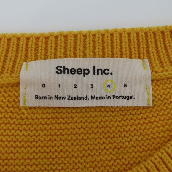 Sheep Inc Women Extra Large Mustard Yellow Knitted Crewneck Merino Wool Sweater - Picture 8 of 12
